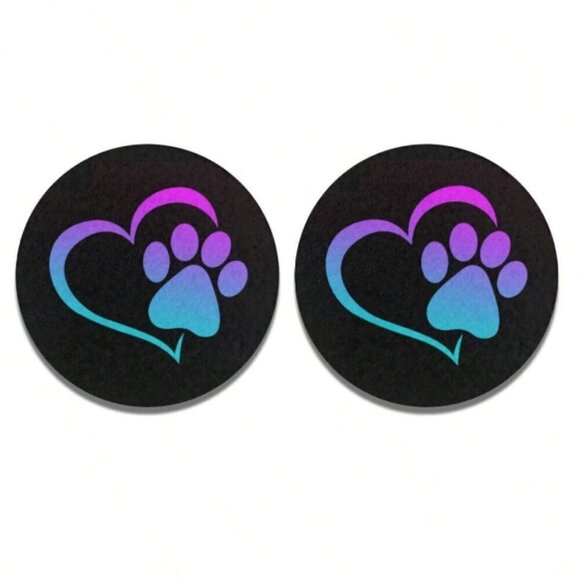 Heart & Paw Absorbent Car Coaster 2 Pack Ombre NWT - Picture 3 of 5